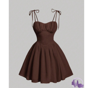 Mocha Ruched Corset Mini Dress