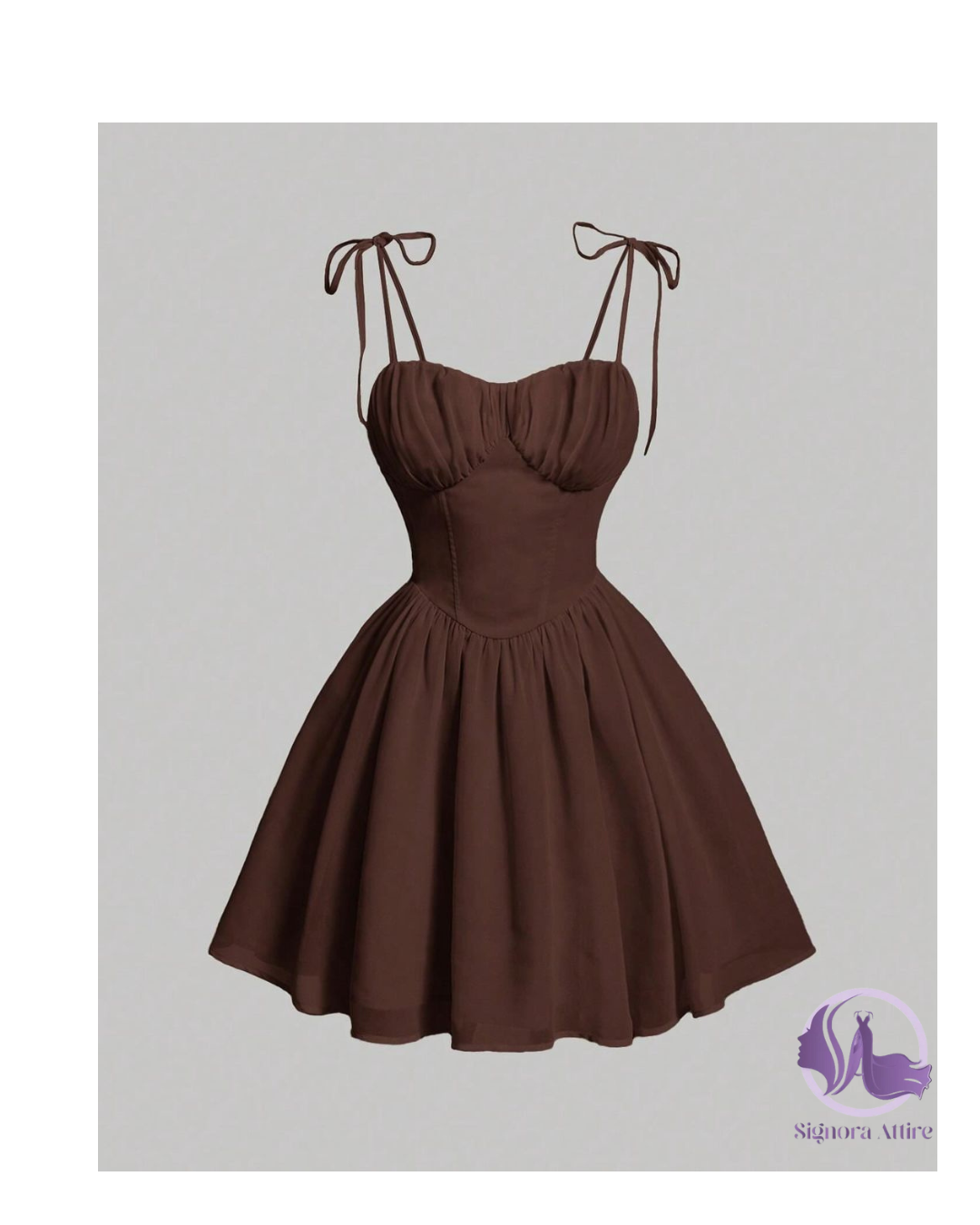 Mocha Ruched Corset Mini Dress