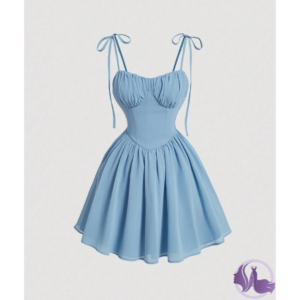 Sky Blue Corset Fit & Flare Mini Dress