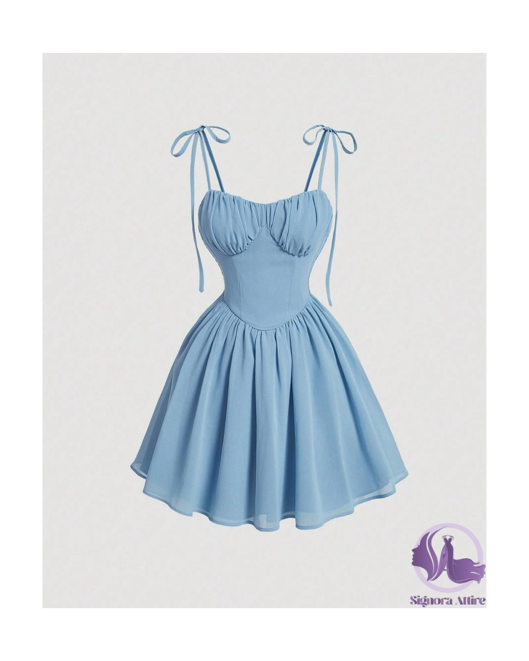 Sky Blue Corset Fit & Flare Mini Dress