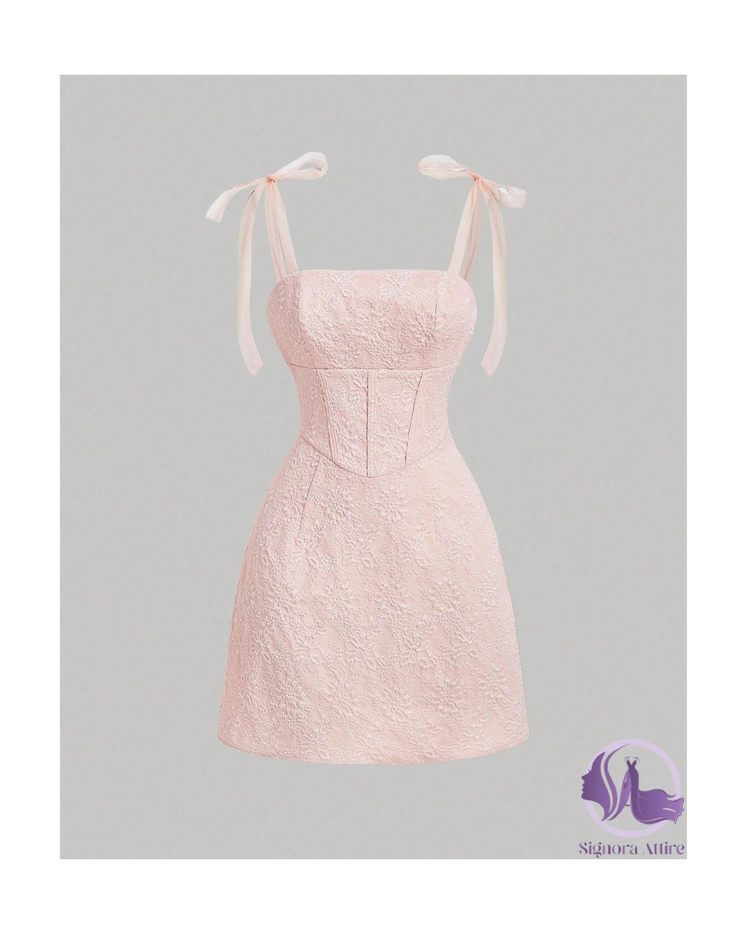 Blush Pink Floral Corset Mini Dress
