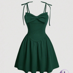 Emerald Bow Corset Mini Dress